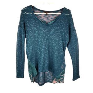 Jessica simpson blue/green knit and lace top